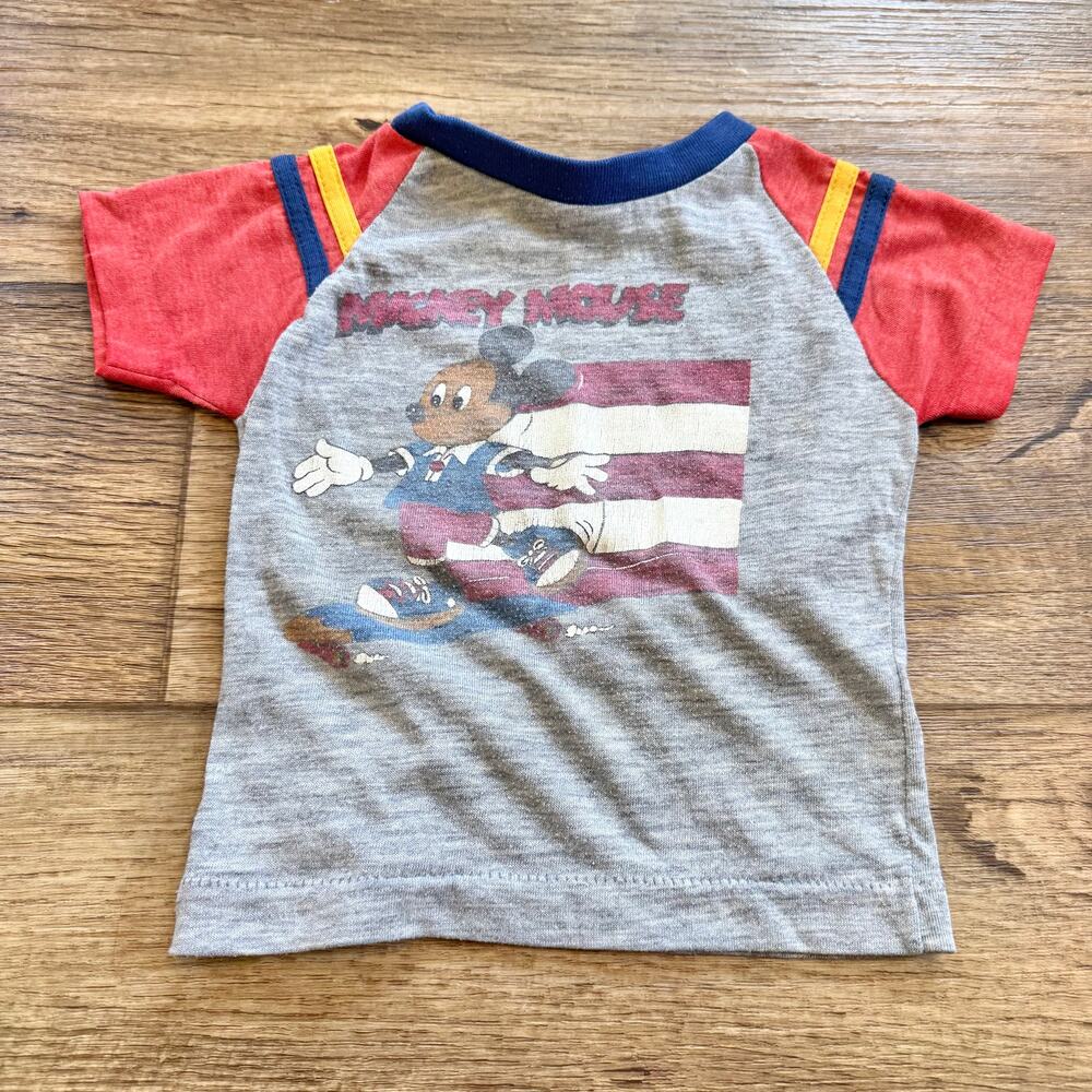 Vintage 60s Rare Mickey Mouse Skateboard Baby Allison Tee Shirt